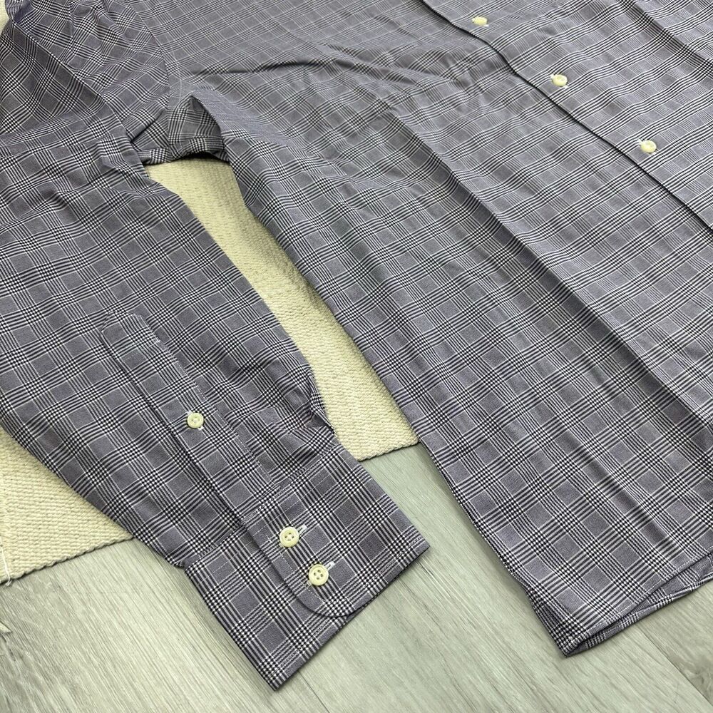 Brooks Brothers Shirt Mens Large 16-34 Purple Plaid Milano Fit Oxford Preppy - Picture 3 of 8